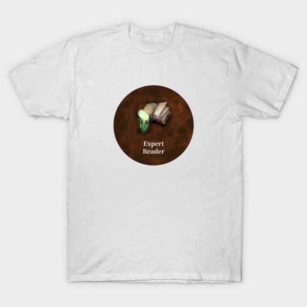 Expert Reader - Heroes of Might and Magic III expert reader skill T-Shirt by caseofstyle